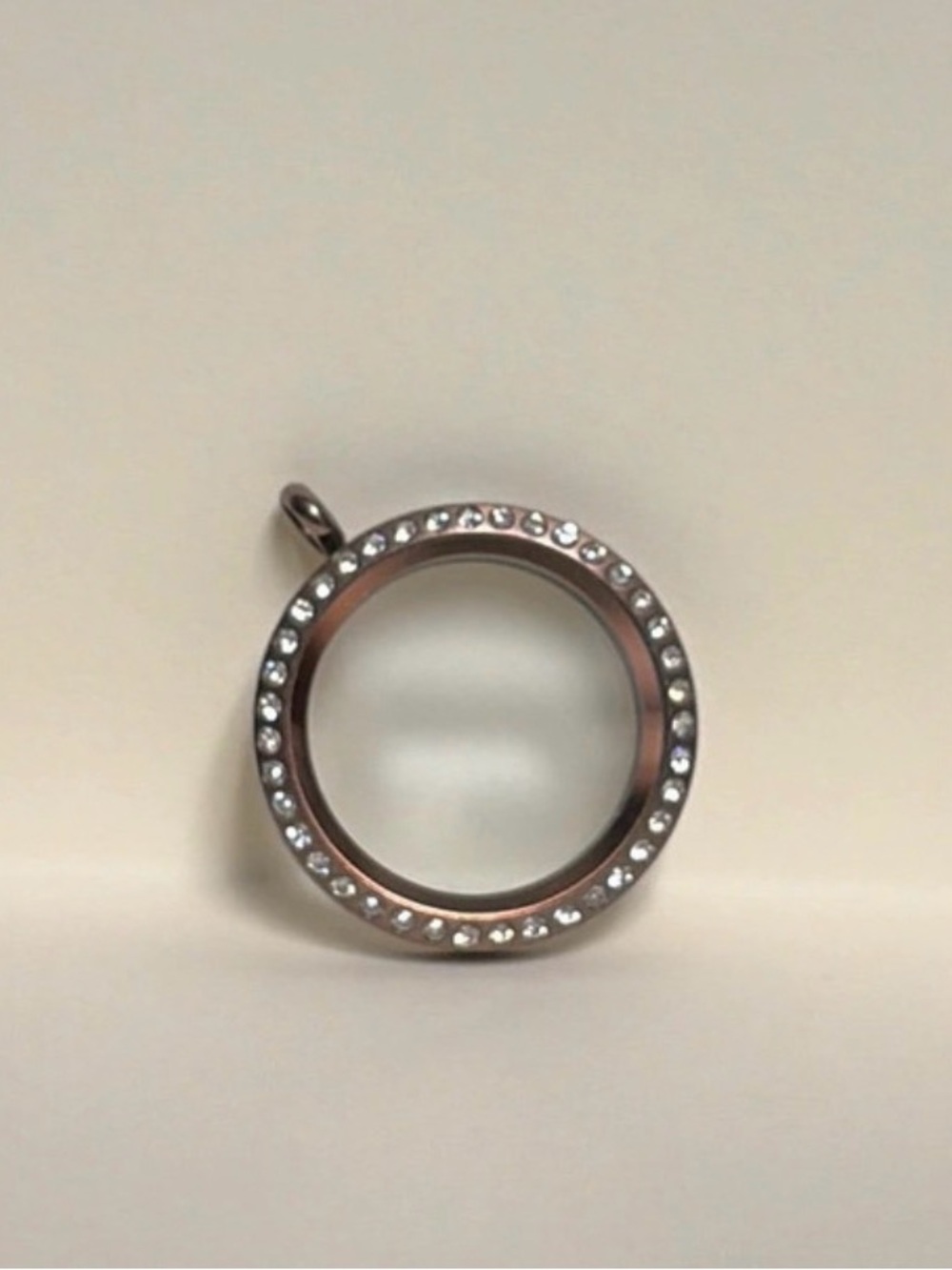 Origami Owl Chocolate Crystal Living Locket Pendant Floating Charm Necklace Lock